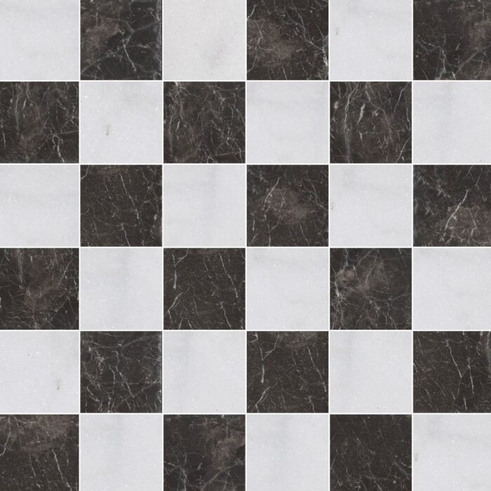 Olive Black&White Lux 5X5X1 cm – 2X2X3/8″ natural stone mosaic