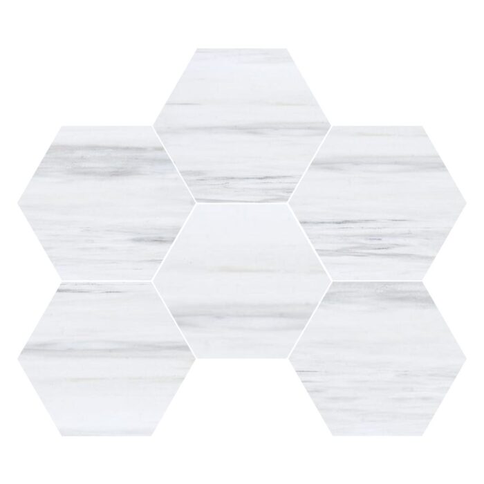 Dolomiti Gray Hexagon 12,7 cm – Hexagon 5″ natural stone mosaic