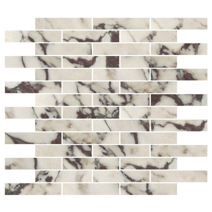 Calacatta Viola 2,3X10X1 cm – 1X4X3/8″ natural stone mosaic