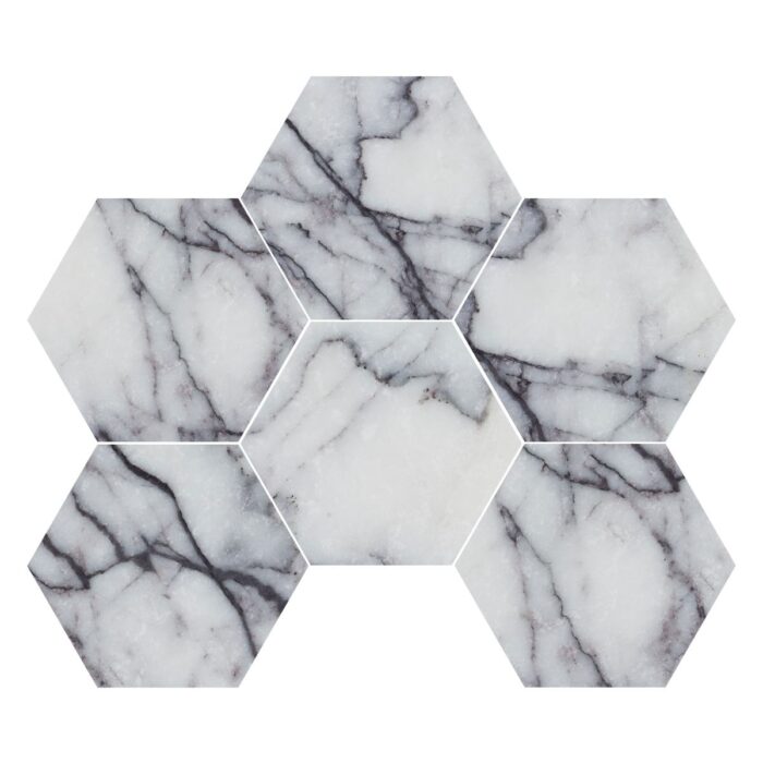Lilac Hexagon 12,7 cm – Hexagon 5″ natural stone mosaic
