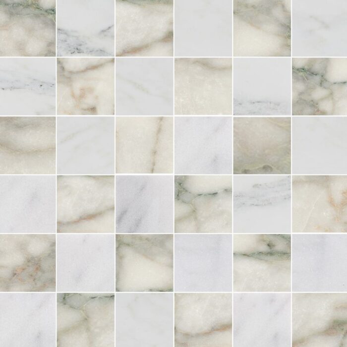 Calacatta Green&White Lux 5X5X1 cm – 2X2X3/8″ natural stone mosaic