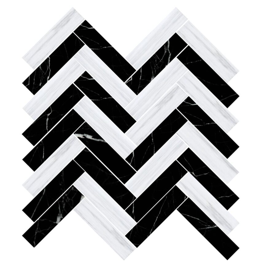 Dolomiti Gray&Black Herringbone 1,5X7,5 cm – Herringbone 5/8X3″ natural stone mosaic