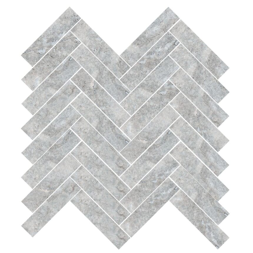 Silver Travertine Herringbone 1,5X7,5 cm – Herringbone 5/8X3″ natural stone mosaic
