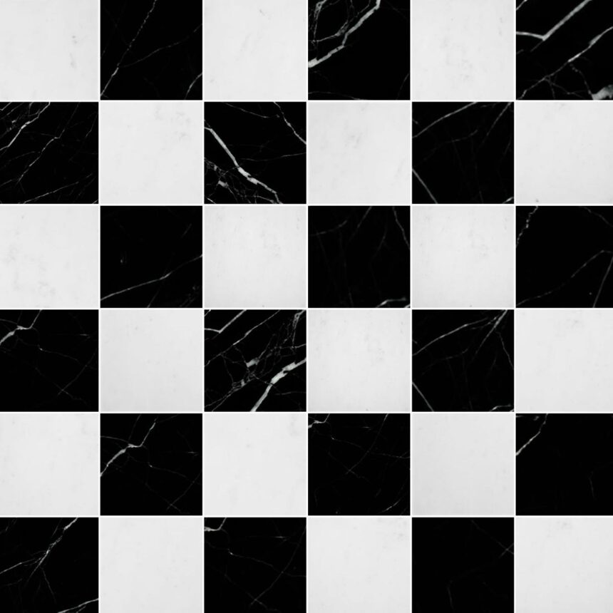 Dolomiti Blanc&Black 5X5X1 cm – 2X2X3/8″ natural stone mosaic